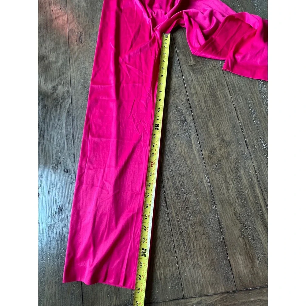 Vintage Lorraine Hot Pink Nylon Pajama Set Short Sleeve Button Front Small USA